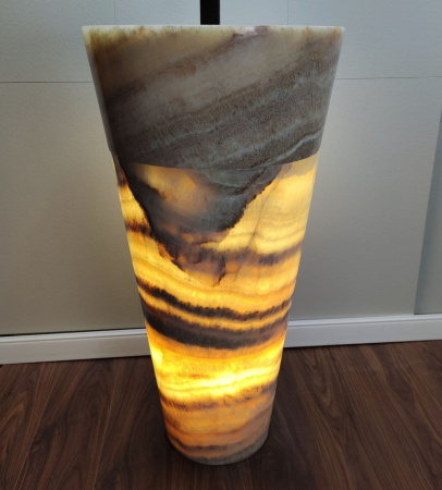 Раковина напольная из оникса Yellow ON-01355 (45*45*90) фото