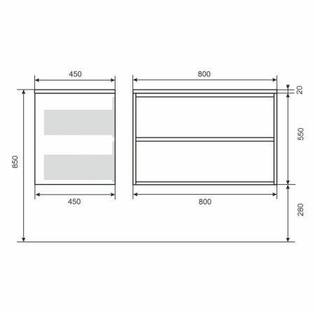 Тумба под раковину Uperwood Next 80 3930205155 белая/графит фото