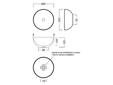 Раковина-чаша Hatria Happy Hour 25 Y5A501 Белая фото