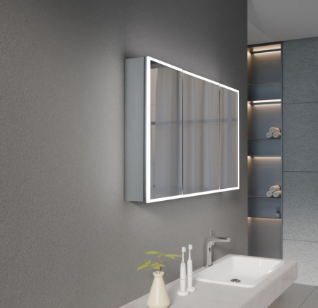 Зеркальный шкаф из алюминия Esbano ES-3812D 120x70 фото