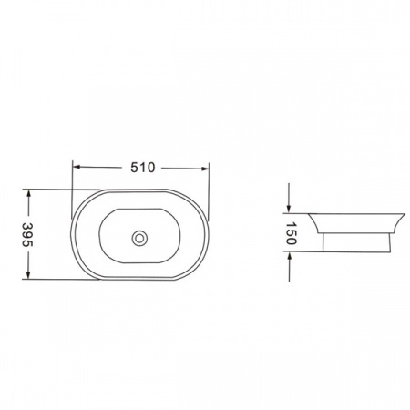 Накладная раковина Vincea VBS-205 51x39 фото