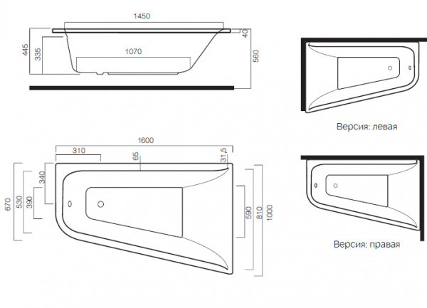 Ванна акриловая Am.Pm Inspire A0 W5AA-160L100W-A 160x100 левосторонняя фото