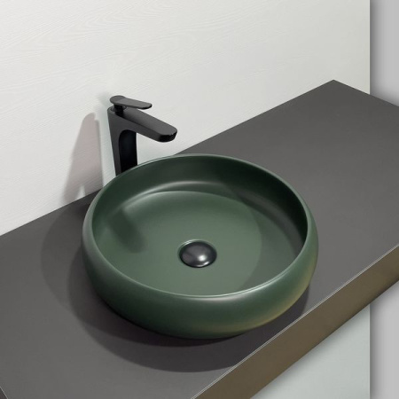 Накладная раковина Comforty 114MDG 00-00012529 41x41 темно-зеленая матовая фото