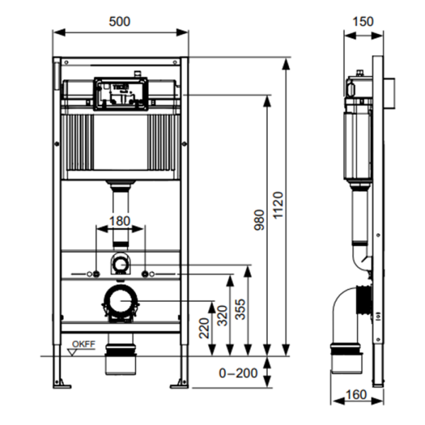 Комплект инсталляции Tece с унитазом Laufen 8.6996.6.940.041.2 фото