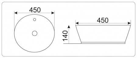 Накладная раковина CeramaLux NC D1306H022 45х45 фото
