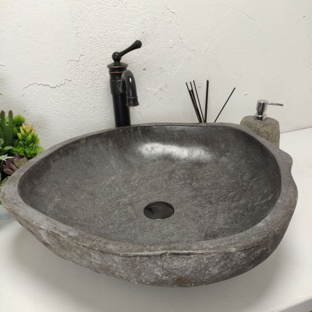 Накладная раковина из речного камня RS01482 (57*53*15)C10 фото
