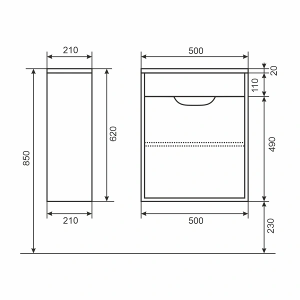 Тумба под раковину Uperwood Modul 50 2930205360 черная фото