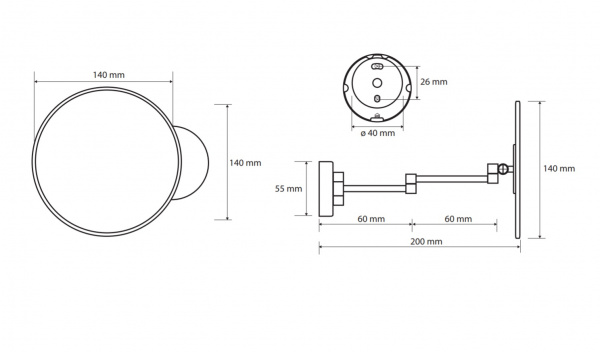 Зеркало косметическое для ванной Bemeta 112101521 фото