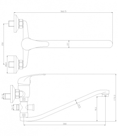 Смеситель для ванны с душем Rossinka Y Y35-35 фото