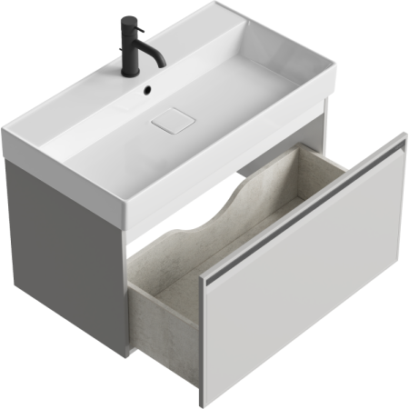 Тумба под раковину Aqwella Pure 81 PUR0108ST серый туман фото