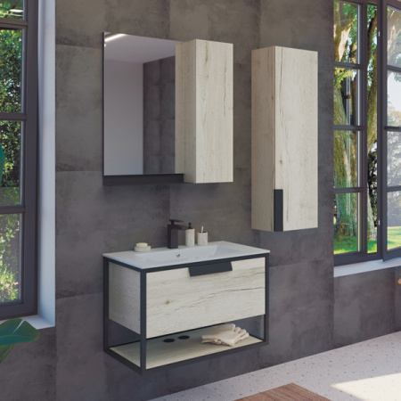 Зеркало-шкаф Comforty Бонн-75 дуб дымчатый фото