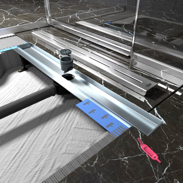 Душевой лоток Timo Drain Protect 70 DP20700-SG20700 с перфорированной решеткой SG20, сатин фото