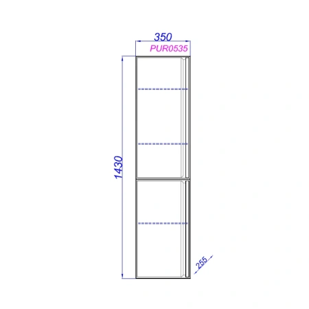 Шкаф-пенал Aqwella Pure PUR0535SH шалфей зеленый фото