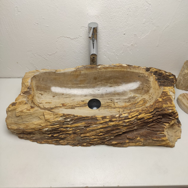 Накладная раковина из окаменелого дерева Fossil Basin OD-01342 (80*41*18) фото