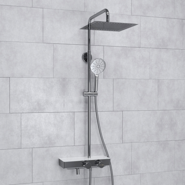 Душевая система (стойка) с термостатом WasserKRAFT Thermo A113.118.127.CH хромоникель фото