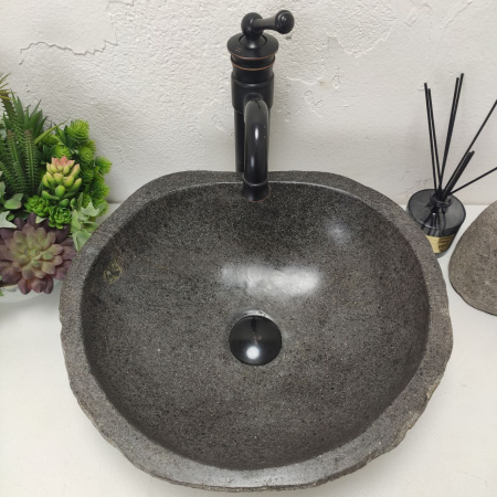 Накладная раковина из речного камня RS01524 (42*37*14) 40B фото