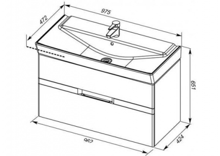 Тумба с раковиной Aquanet Виго 100 00213070 фото
