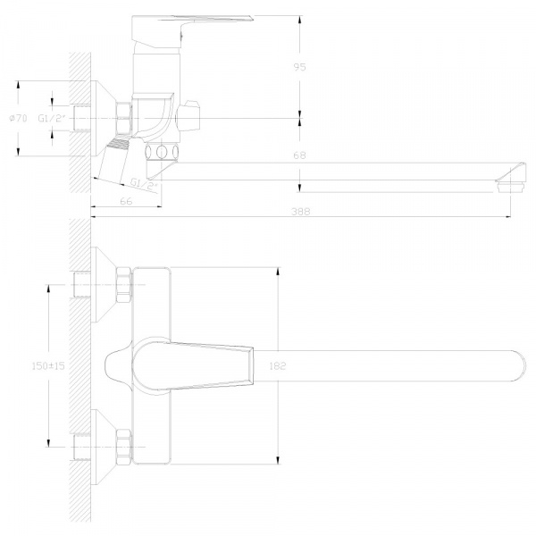 Смеситель для ванны с душем Rossinka RS 28 RS28-33 фото