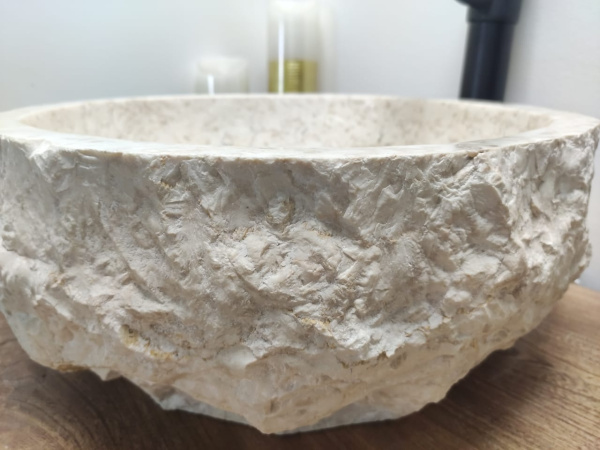 Накладная раковина из мрамора Erozy Cream EM-00116 (41*39*17см) фото