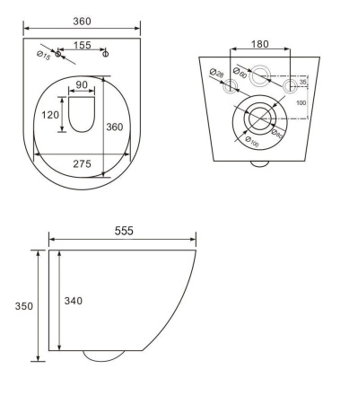 Унитаз подвесной безободковый Art&Max Romantic AM213CHR/SC с сиденьем фото