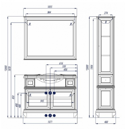 Тумба под раковину Акватон Беатриче 105 1A187201BEM60 фото