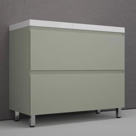 Тумба напольная под раковину Style line Манхэттен 100 ЛС-00002370 олива фото