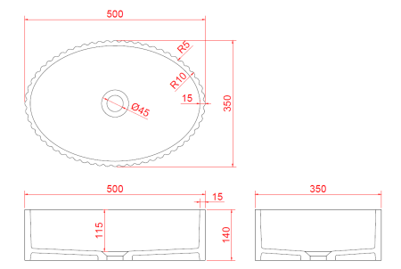 Накладная раковина Boheme  Monaco 878-G 50x35 фото