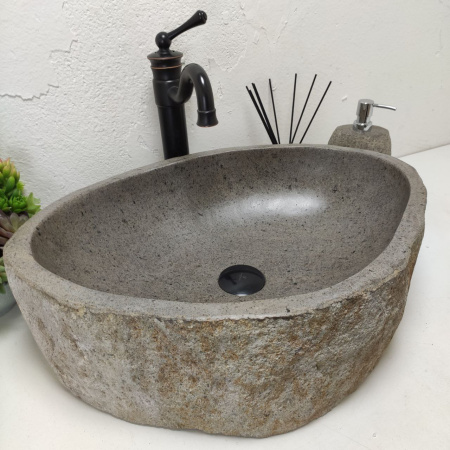 Накладная раковина из речного камня RS01472 () C7 фото