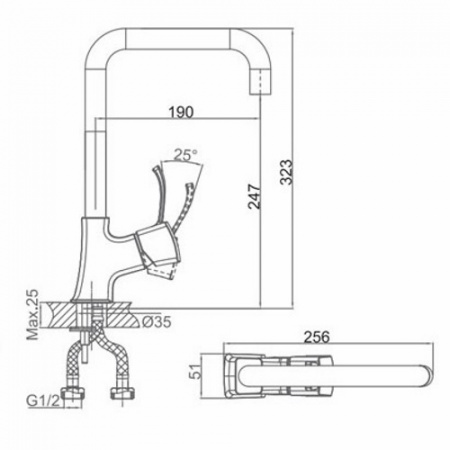 Смеситель для кухни D&K Rhein Bach DA1472401 фото