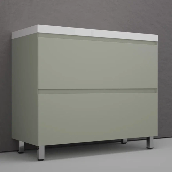 Тумба напольная под раковину Style line Манхэттен 100 ЛС-00002370 олива фото