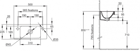 Мини-раковина Jacob Delafon Odeon Up E4701-00 50 см фото