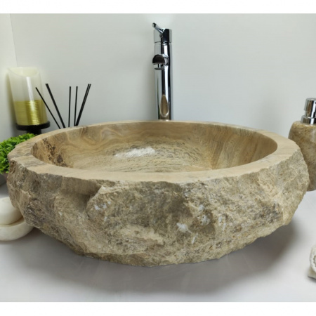 Накладная раковина из оникса Indo Erozy brown EO-00434 фото