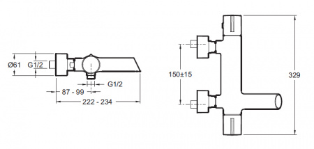 Смеситель для ванны термостатический Jacob Delafon Toobi E8992-CP фото