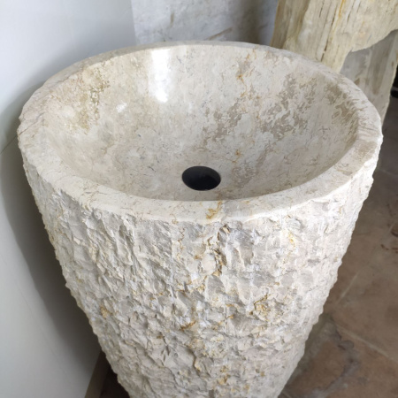 Раковина напольная из мрамора Cream MN-01496 (53*53*91) фото