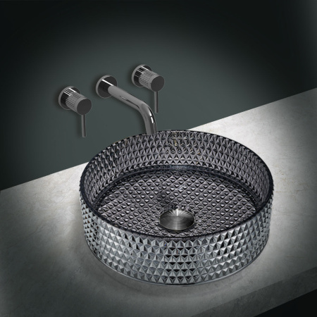 Накладная раковина из стекла Vincea VBS-5GL03 40x40 черная фото