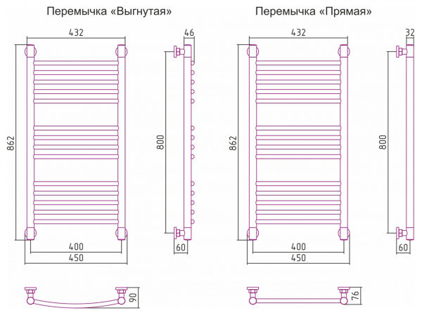 Водяной полотенцесушитель Сунержа Богема+ 12-0220-8040 80х40 белый фото