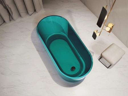 Ванна из полиэфирной смолы Abber Kristall AT9706Aquamarin 170x80 бирюзовая фото