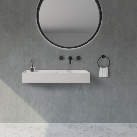 Раковина подвесная Abber Stein AS2648 80x36 белая матовая фото