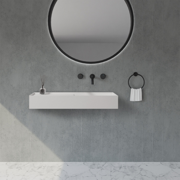 Раковина подвесная Abber Stein AS2648 80x36 белая матовая фото