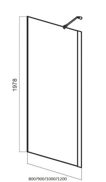Душевая стенка Am.Pm Inspire S W51G-W100-1978-CT 100 см фото