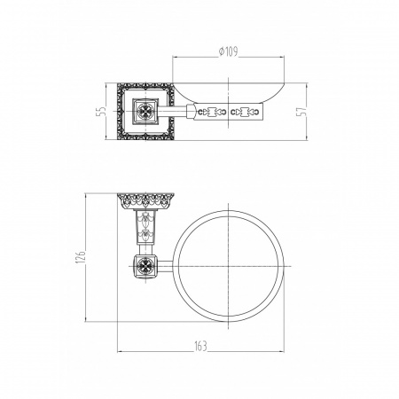 Мыльница настенная Milacio Alicante MC.911.BR бронза фото