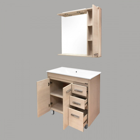 Зеркало со шкафчиком Comforty Марио-90 сосна лоредо фото