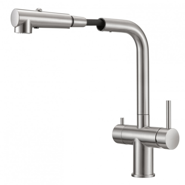 Смеситель для кухни под фильтр с вытяжной лейкой Milacio Ultra Monte MCU.561.SS нержавеющая сталь фото