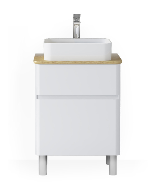 Тумба под раковину Raval Morelle 60 Mrl.01.60/N/W-O/RL белая/охра фото