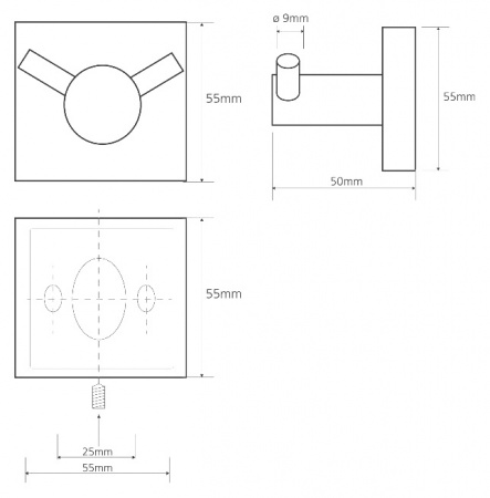 Крючок для ванной одинарный Bemeta Beta 132106032 фото