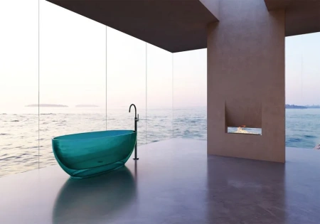 Ванна из полиэфирной смолы Abber Kristall AT9703Aquamarin 170x75 бирюзовая фото