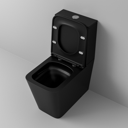 Унитаз напольный Grossman Tornado GR-4418BMSQ черный матовый, с сиденьем фото