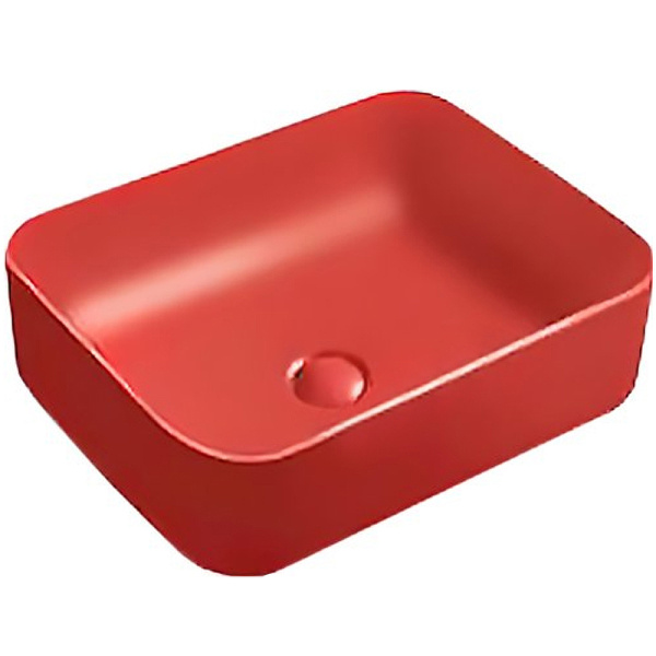 Накладная раковина SantiLine SL-1051MR 50x40 красная матовая фото