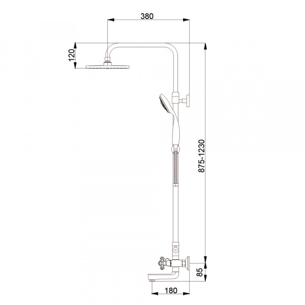 Душевая система (стойка) Raiber R0802 фото