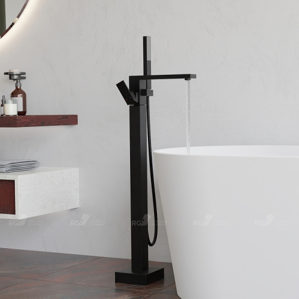 Напольный смеситель для ванны и душа RGW Shower Panels SP-350B 511405350-04 черный матовый фото